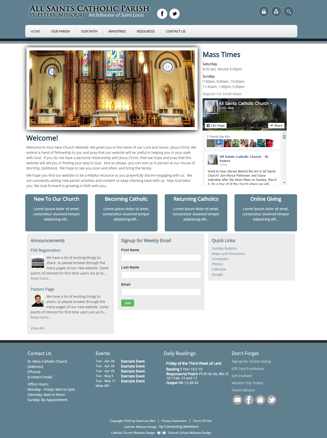 Catholic Church Website Template Optimum