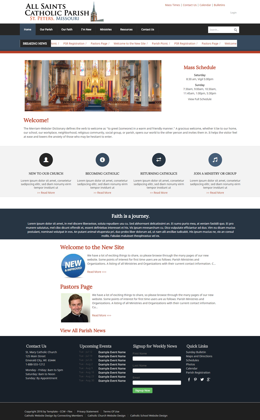 Catholic Church Website Template Flexiweb