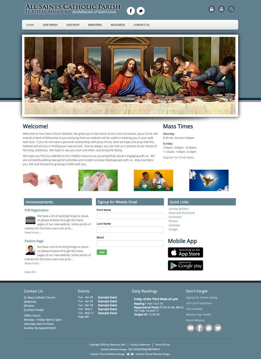 Catholic Church Website Template Optimum